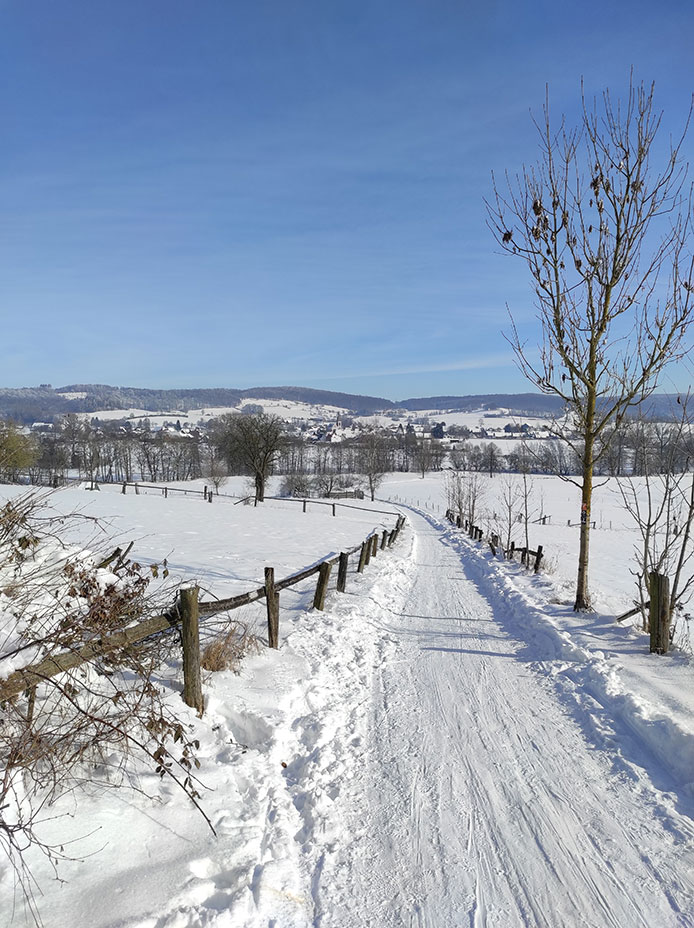 Rosenberg Wanderweg im Schnee