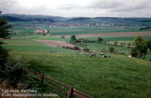 Das Dorf Alhausen im Aatal, Geburtsort des Arztes und Dichters Friedrich Wilhelm Weber (1813-1894) 1951